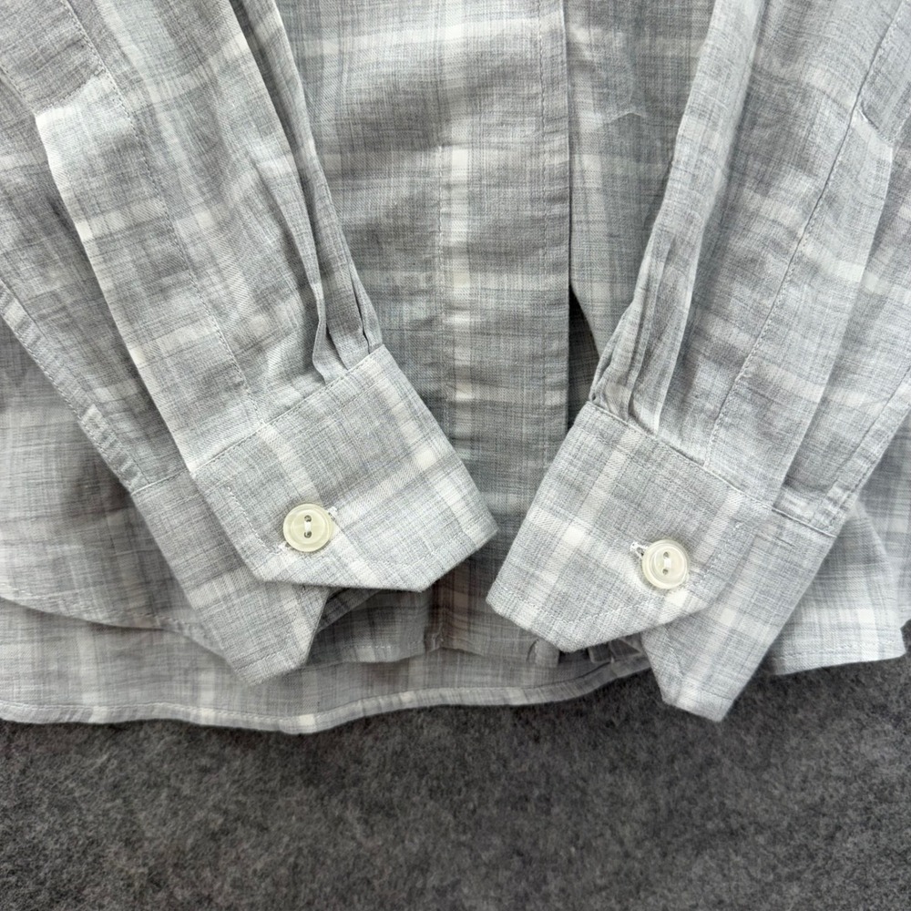 Sarah Alexandra The Weekend Shirt Size 4 Grey Windowpane Cotton Quiet Luxury - Picture 7 of 12